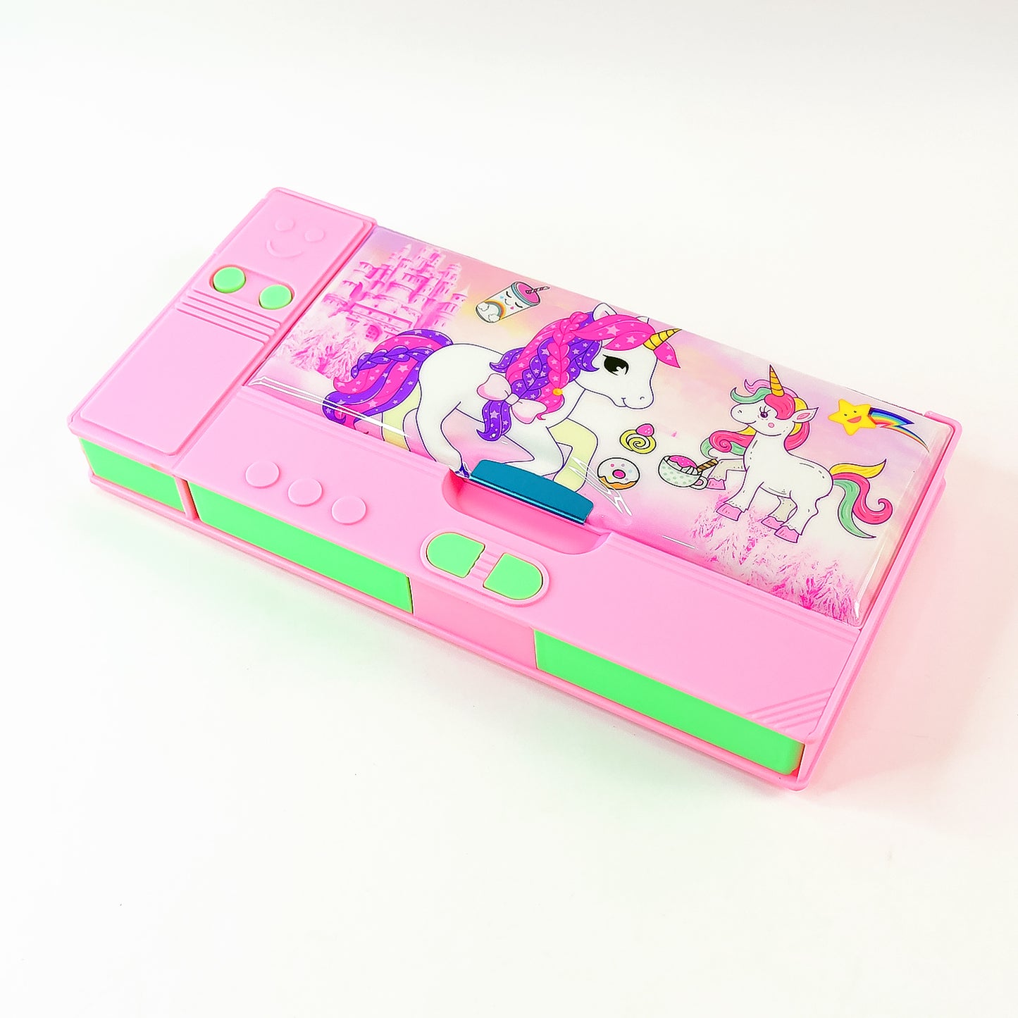 4569 Multi Purpose Gadget Jumbo Pencil Box Compass With Calculator Jumbo 2 Side Slot Geometry Box Compass Use School Traveling Studio