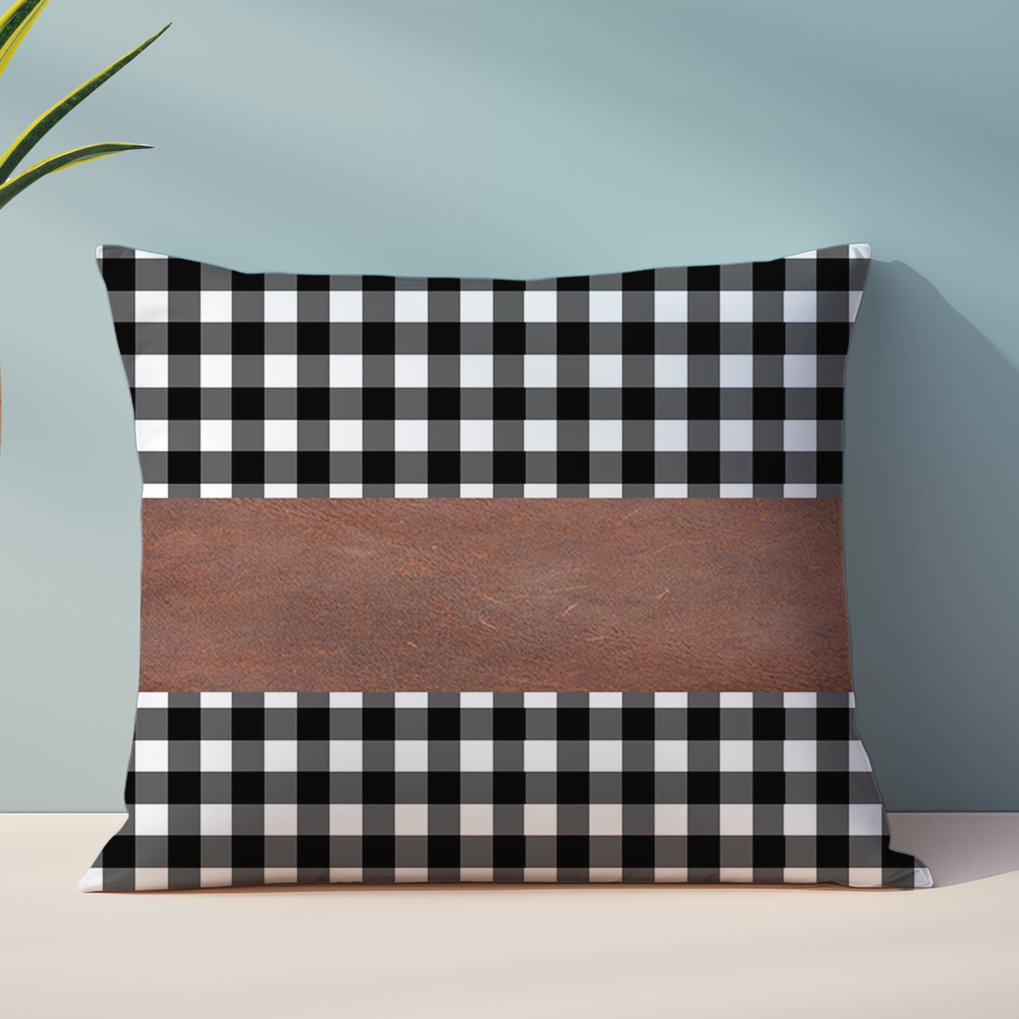 Pillow Covers Leather Cotton Cushion Covers (15 15 Inch 1 Pair 2 Pc)