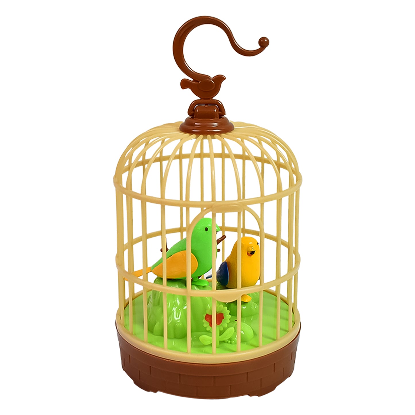 Sound Activated Chirping Bird In Hanging Cage Beautiful Pinjra Bird Toy (1 Pc Battery Not Operated)