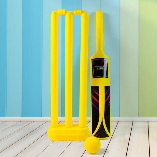 Small Cricket Kit For Boys Girls Cricket Set With 1 Cricket Bat 1 Plastic Ball Bails 3 Stumps With Stand Base