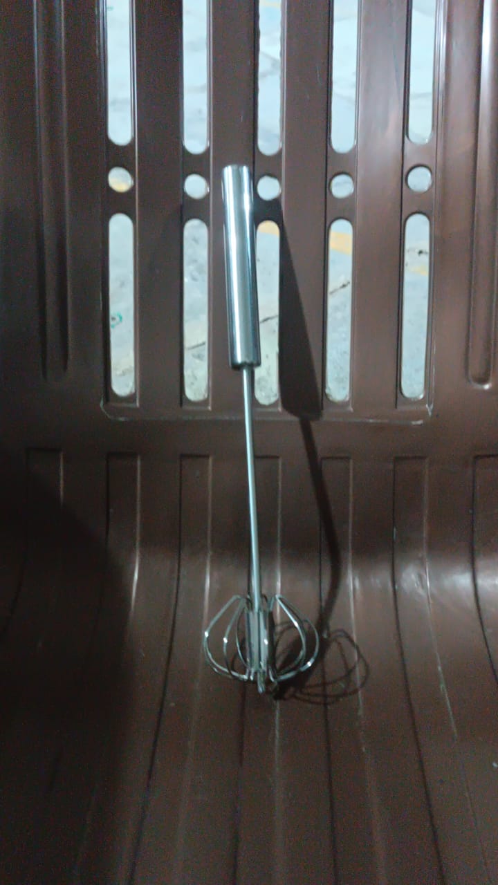 Medium Stainless Steel Egg Whisk Hand Push Rotary Whisk Blender (1 Pc 30 Cm)