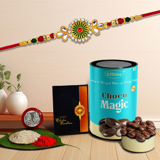 (K1_532_cm) Rakhi Combo With Chocolate Magic  Stylish Rakhi For Brother  Rakhi  Chocolate For Brother  Rakhi Brother  Rakhi With Gift  Handmade Rakhi  Set Of 1