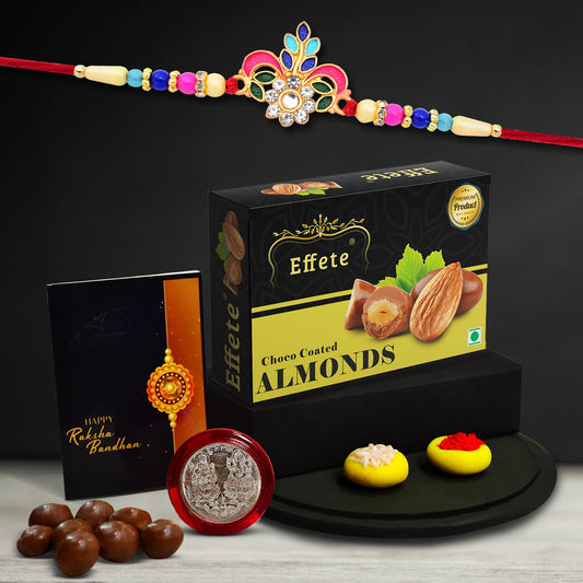 Rakhi (K1_557_ca32)  Chocolate Almonds 32gm Rakhi For Brother With Gift  Handmade Rakhi Rakhi Combo For Brother  Stylish Rakhi For Brother  Set Of 1 Rakhi
