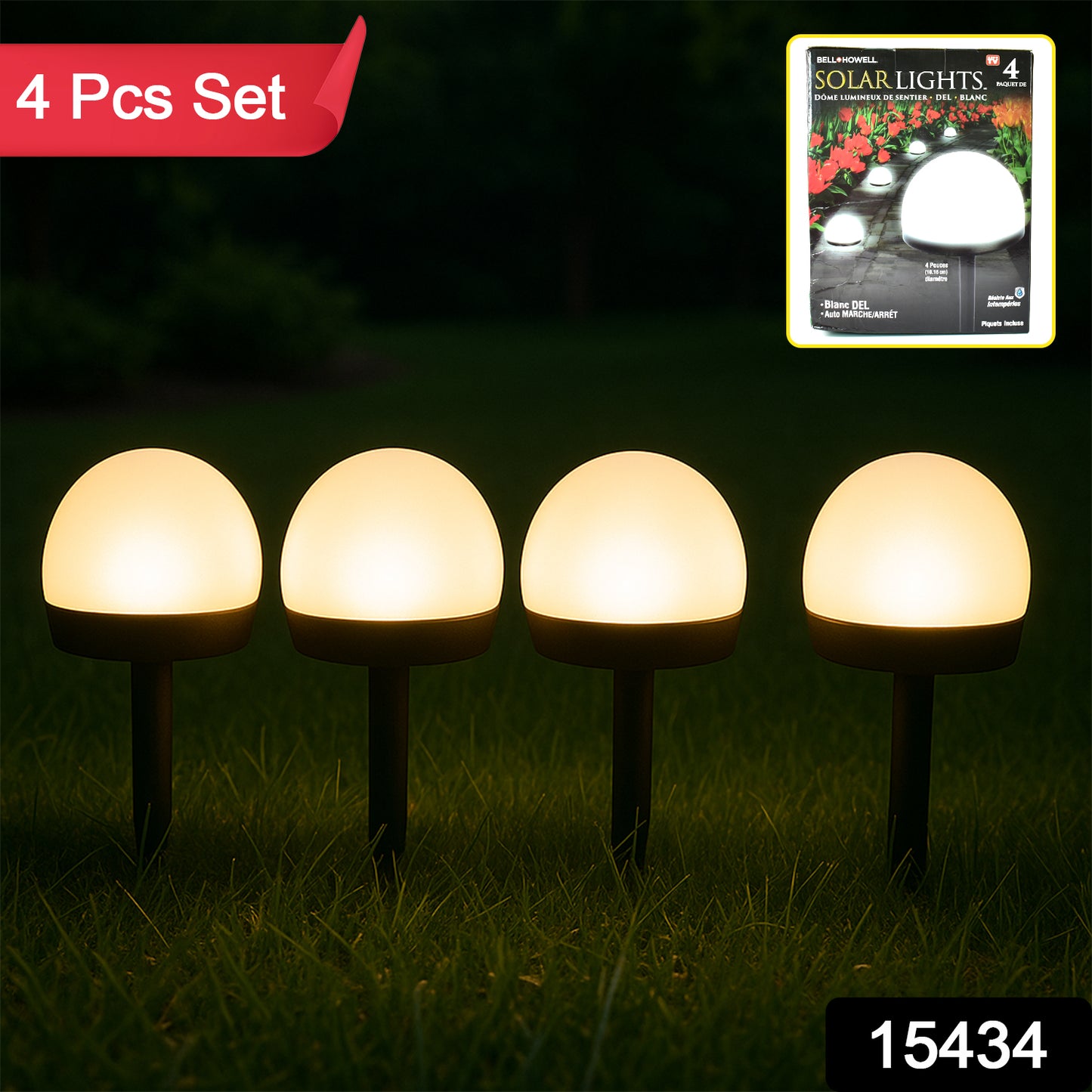 Dome Solar Garden Light Set (4 Pc)