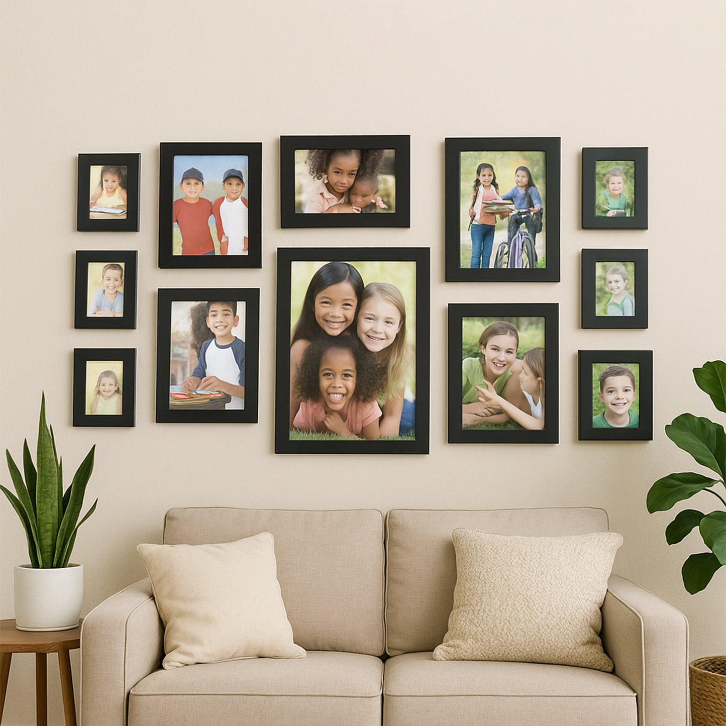 Premium Black Photo Frame Set 12 Pcs Wall Hanging Gallery Frames