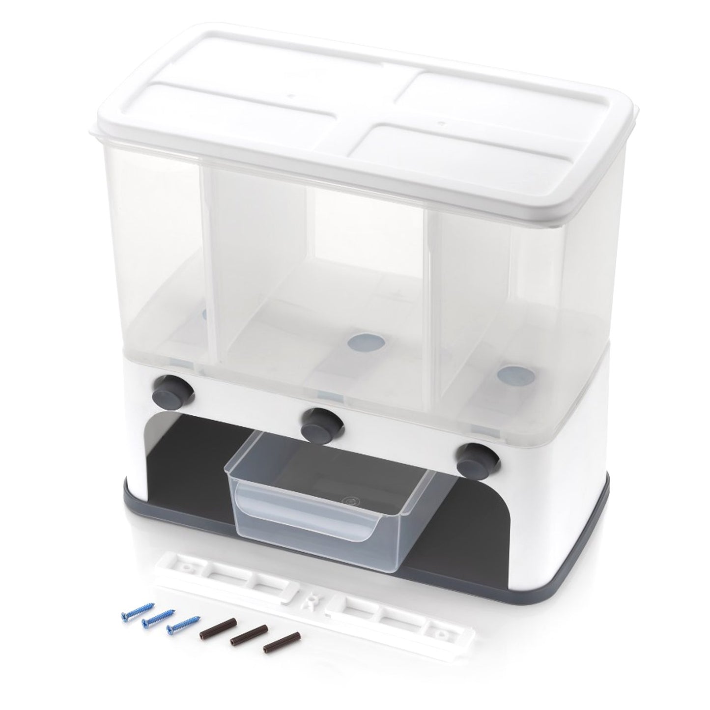 2550 Easy Flow Cereal Dispenser For Kitchen 3 In 1 Push Button Wall Mount Container