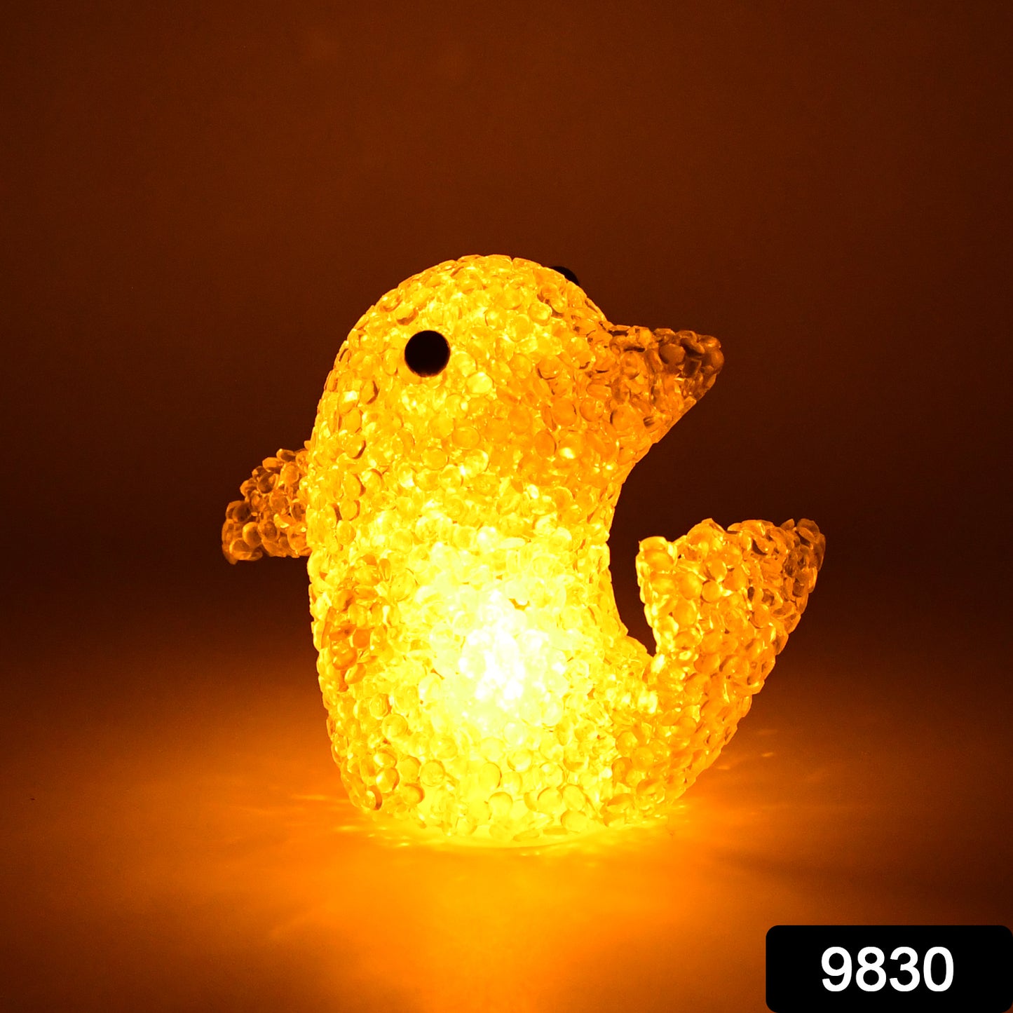 Dolphin Shape Crystal Led Night Light Lamp  Cute Glowing Animal Decorative Light (1 Pc)