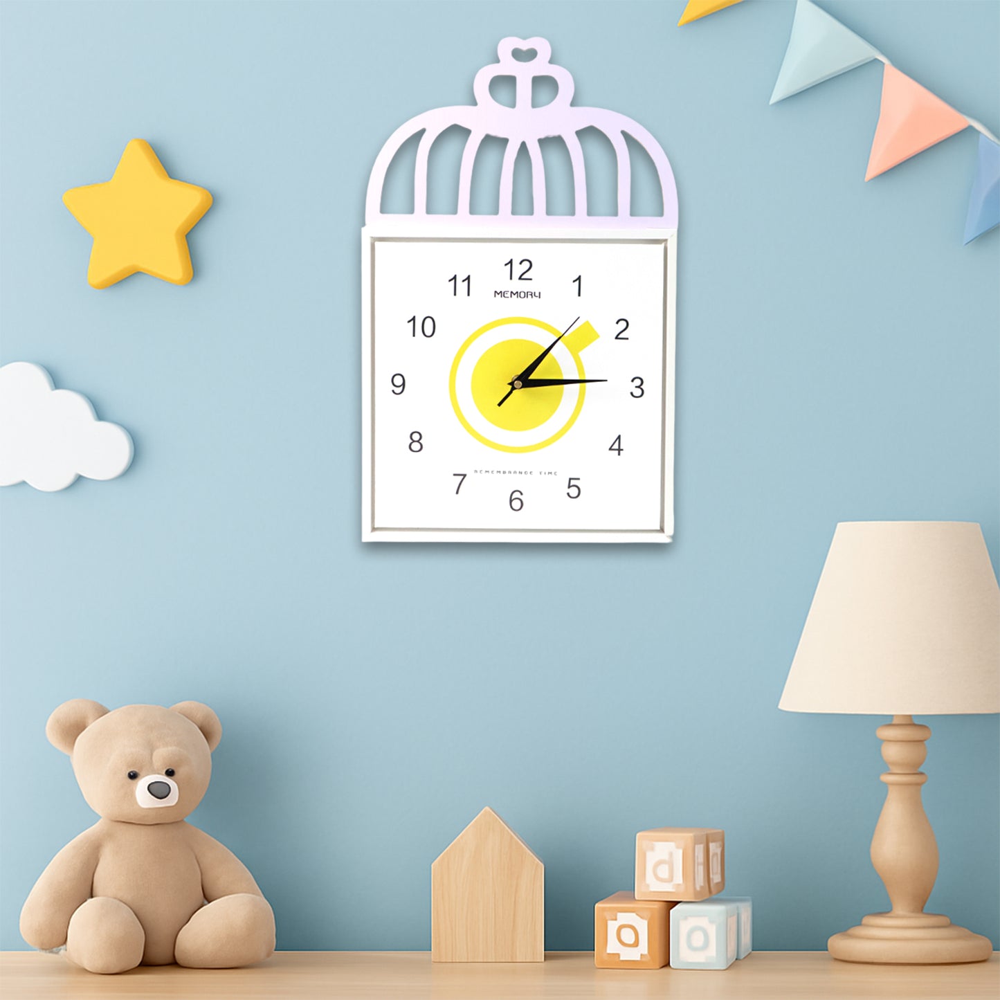 Decorative Square Wall Clock Battery Operated  1 Pc