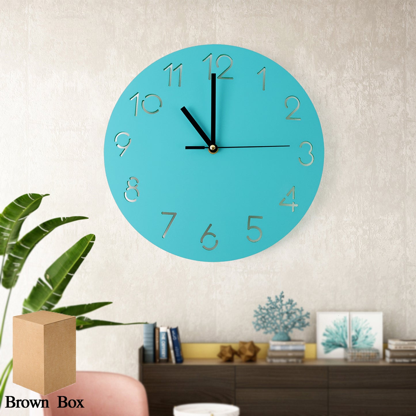 Round Wall Clock With Cut-out Number Design  Silent Non-ticking Decorative Timepiece (1 Pc)