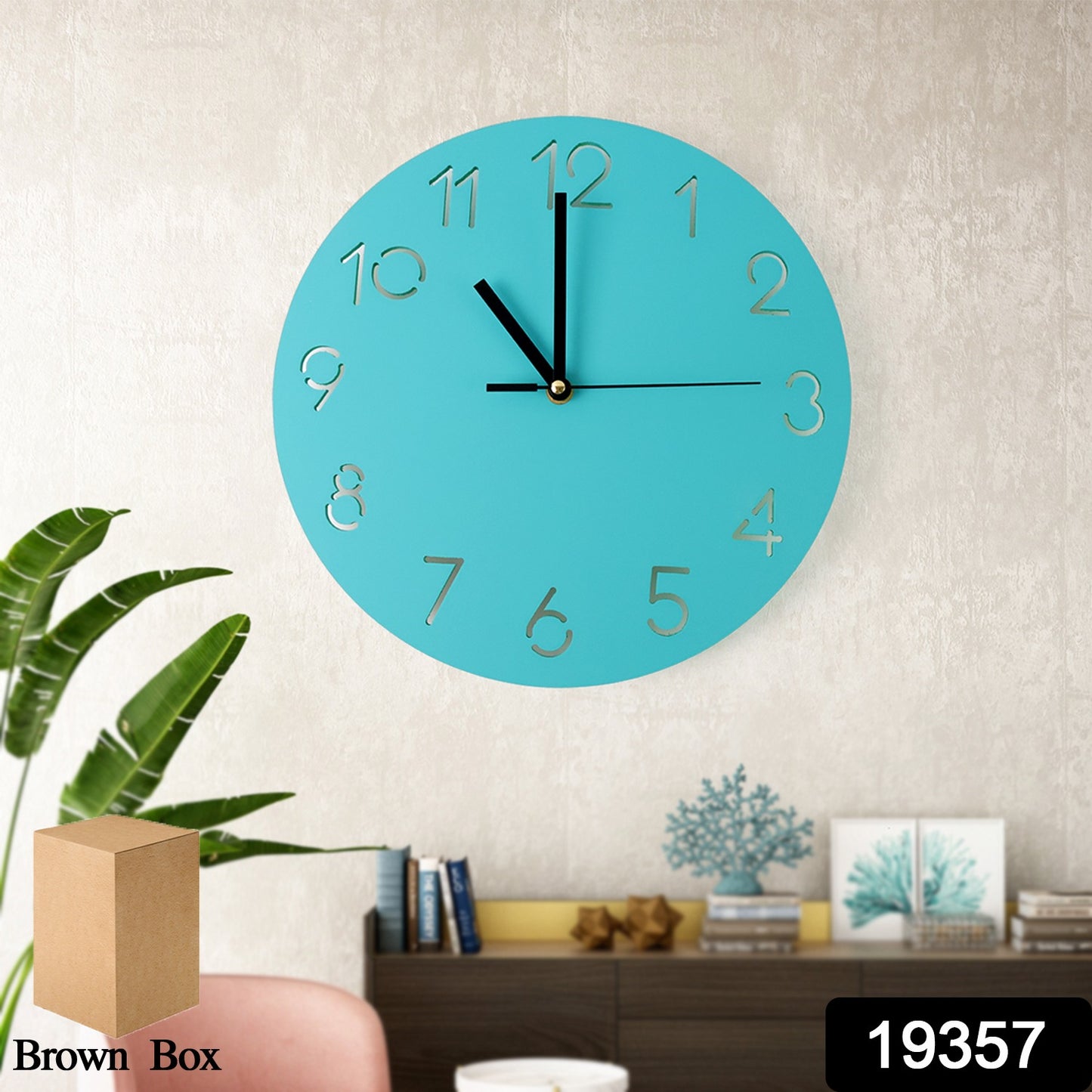 Round Wall Clock With Cut-out Number Design  Silent Non-ticking Decorative Timepiece (1 Pc)